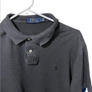 Polo Ralph Lauren Men Collared Cotton Short Sleeve L Dark Gray Polo